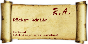 Röcker Adrián névjegykártya